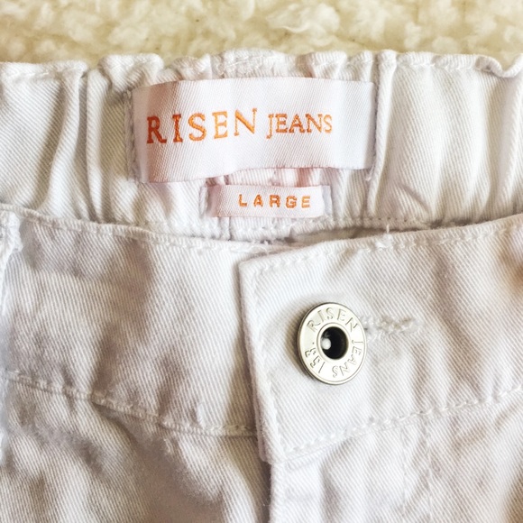 Frayed Culottes Jeans WHITE wide Leg - Picture 9 of 13